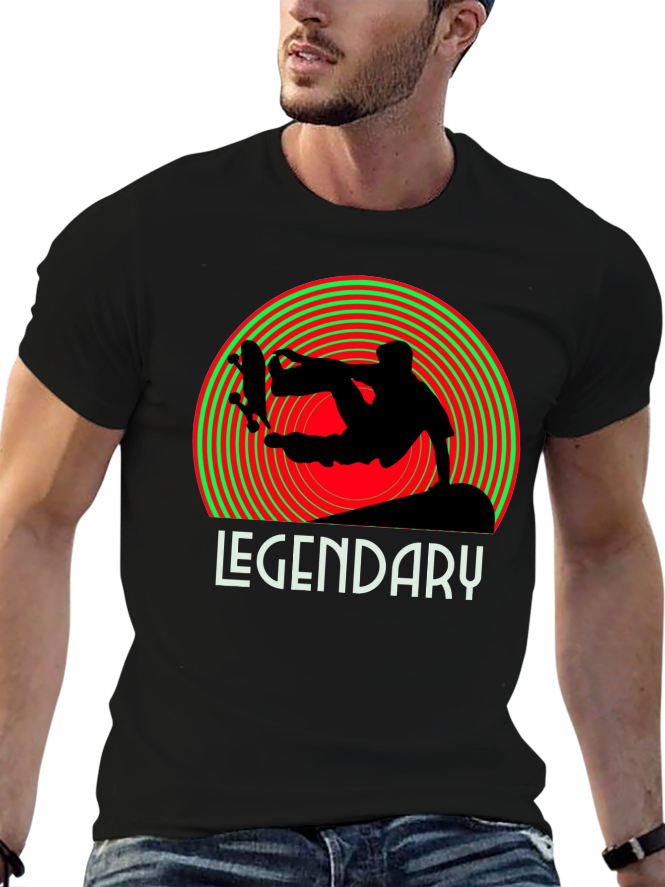 Legendary Skateboarder Graphic Tee - Black