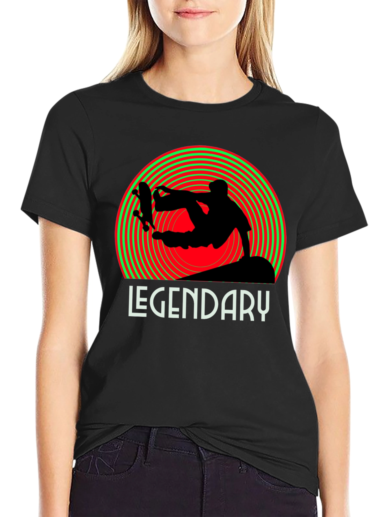 Legendary Skateboarder Graphic Tee - Black