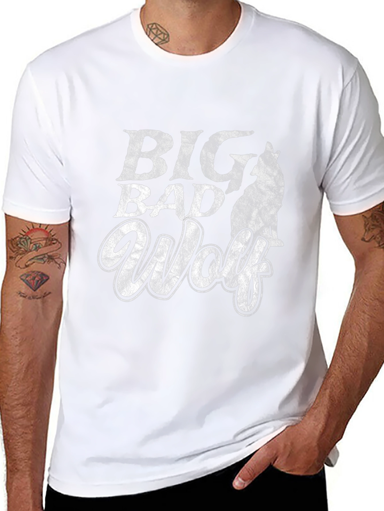 Big Bad Wolf Graphic Print T-Shirt