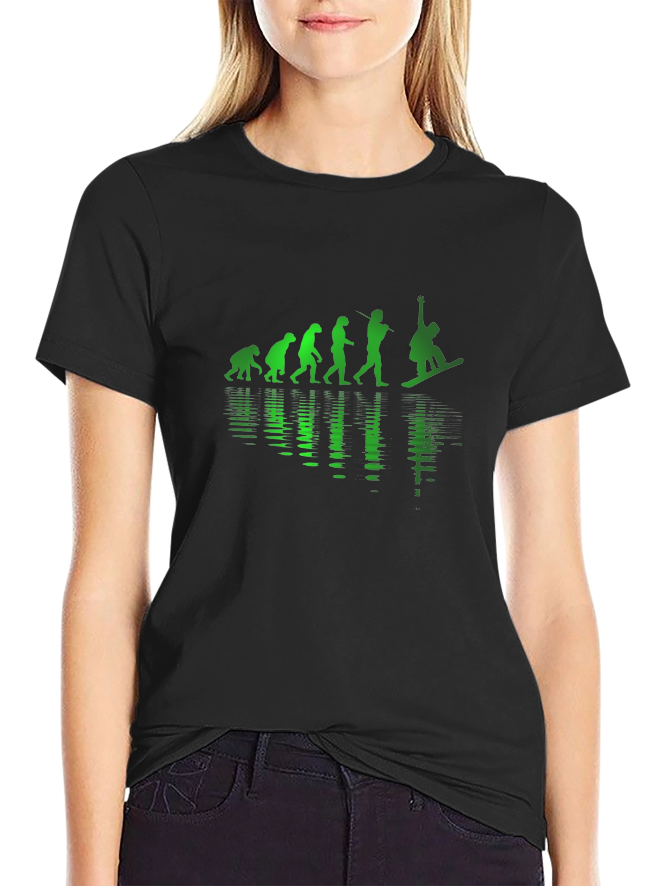 Snowboarder Evolution Black T-Shirt