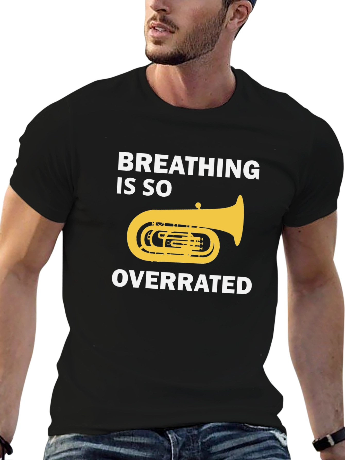 Breathing Is So Overrated Funny Tuba T-Shirt