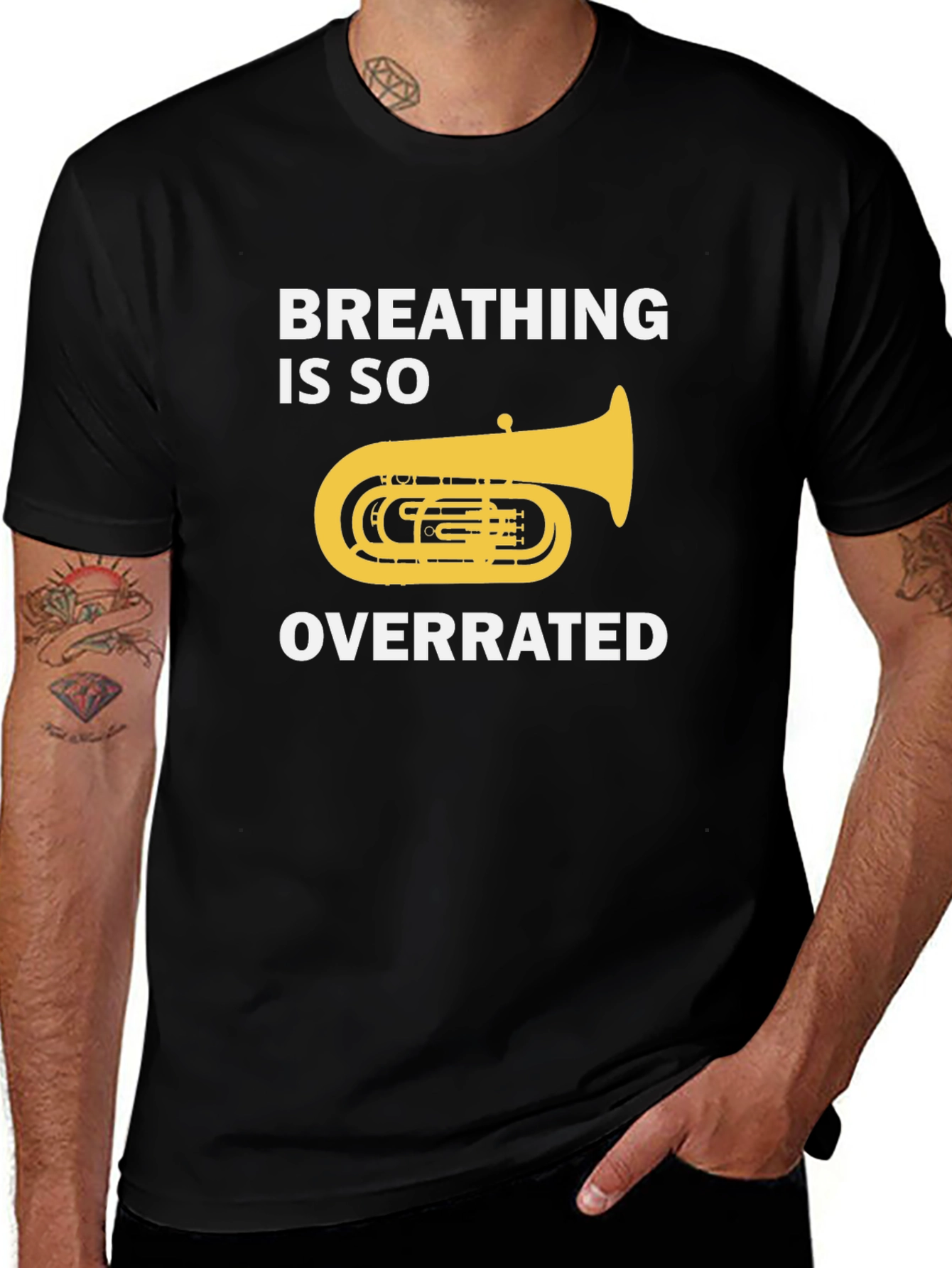 Breathing Is So Overrated Funny Tuba T-Shirt
