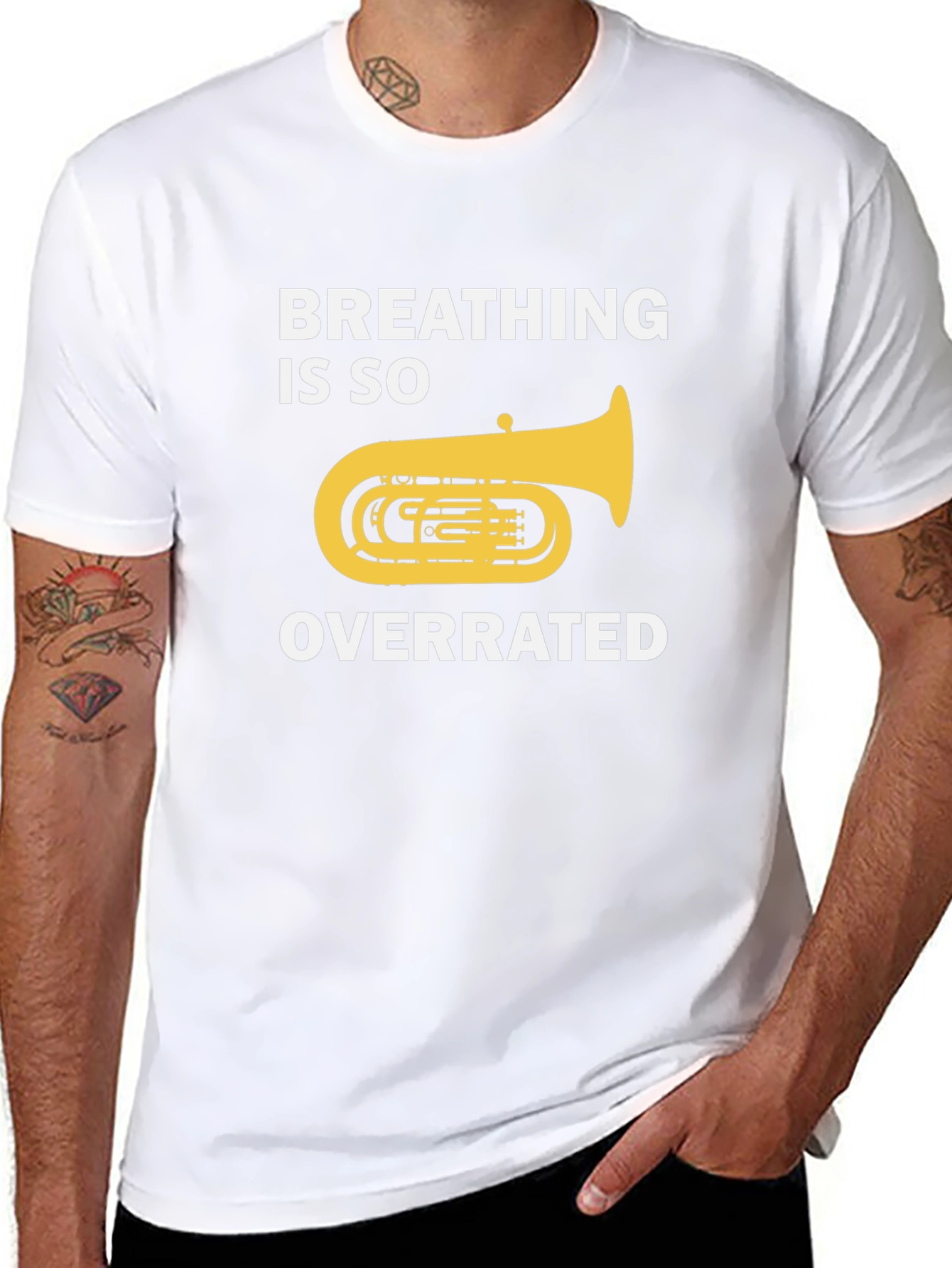 Breathing Is So Overrated Funny Tuba T-Shirt