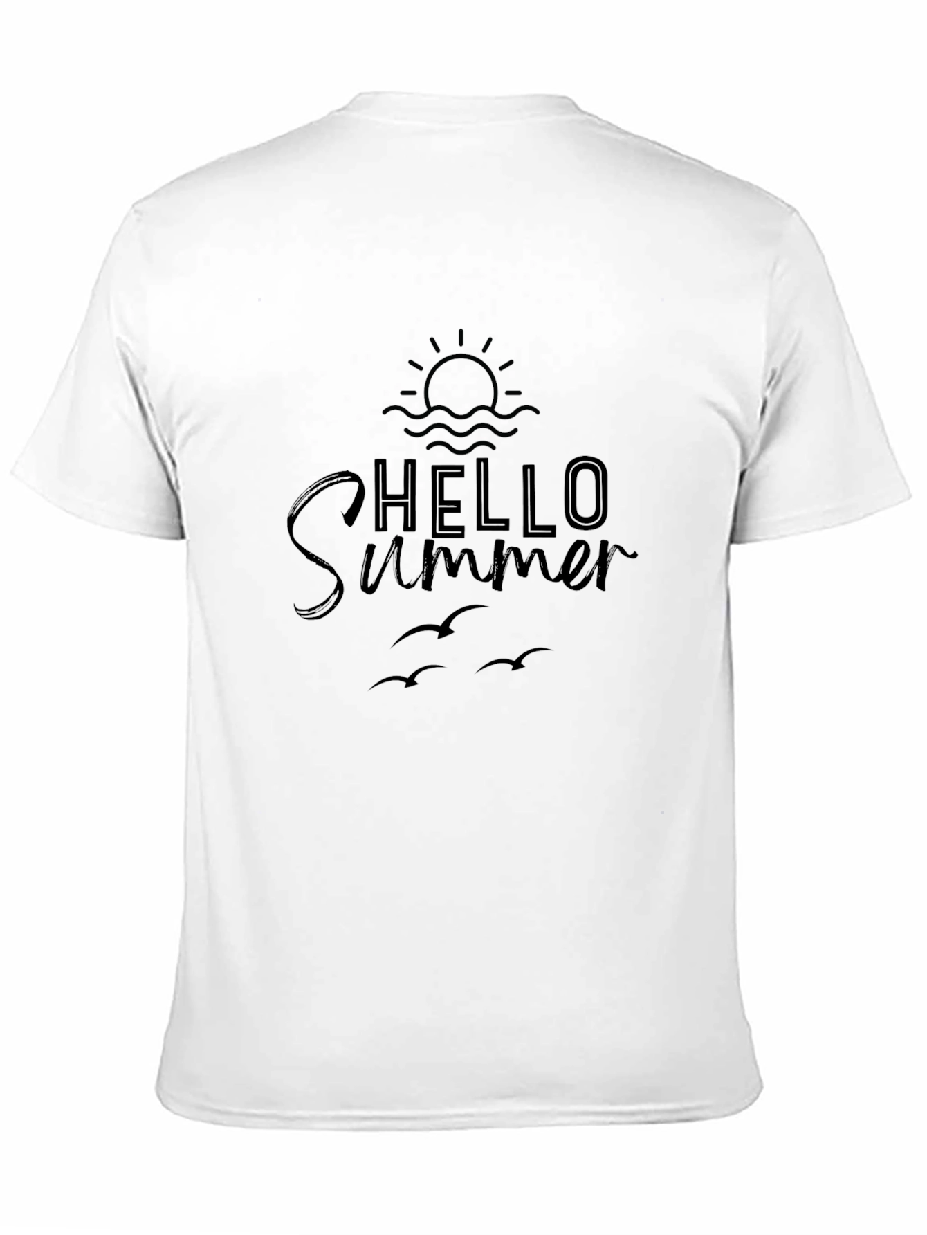Hello Summer Graphic Tee - Black Cotton Casual T-Shirt