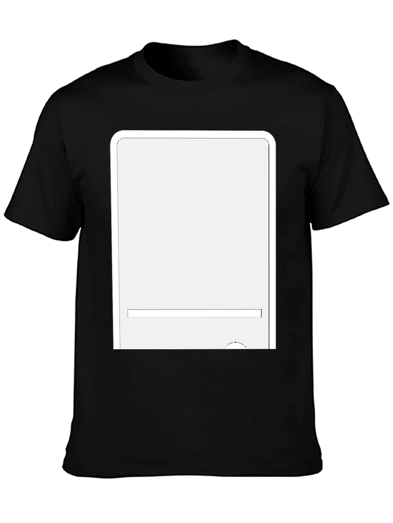 Classic Black T-Shirt with Customizable Panel