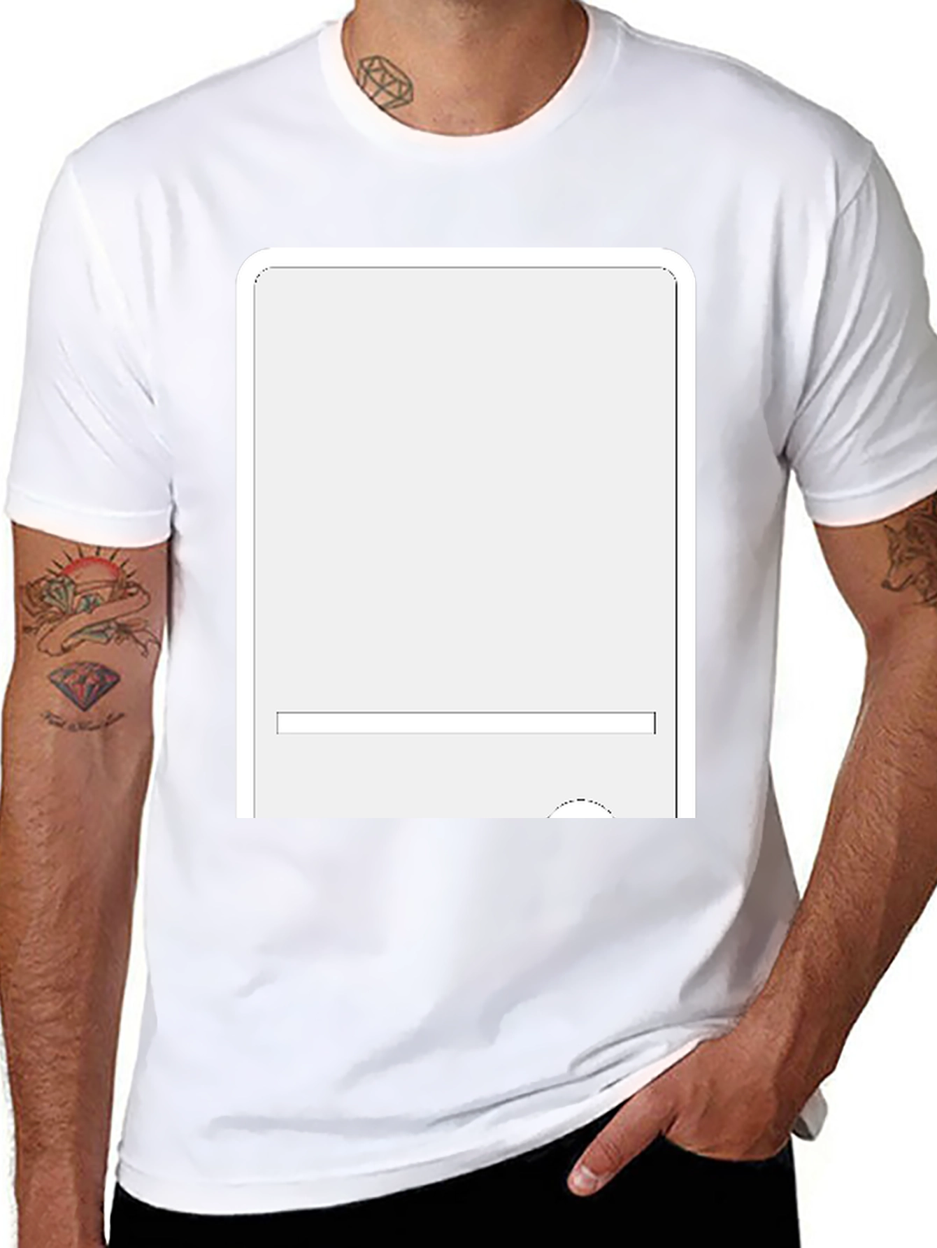 Classic Black T-Shirt with Customizable Panel