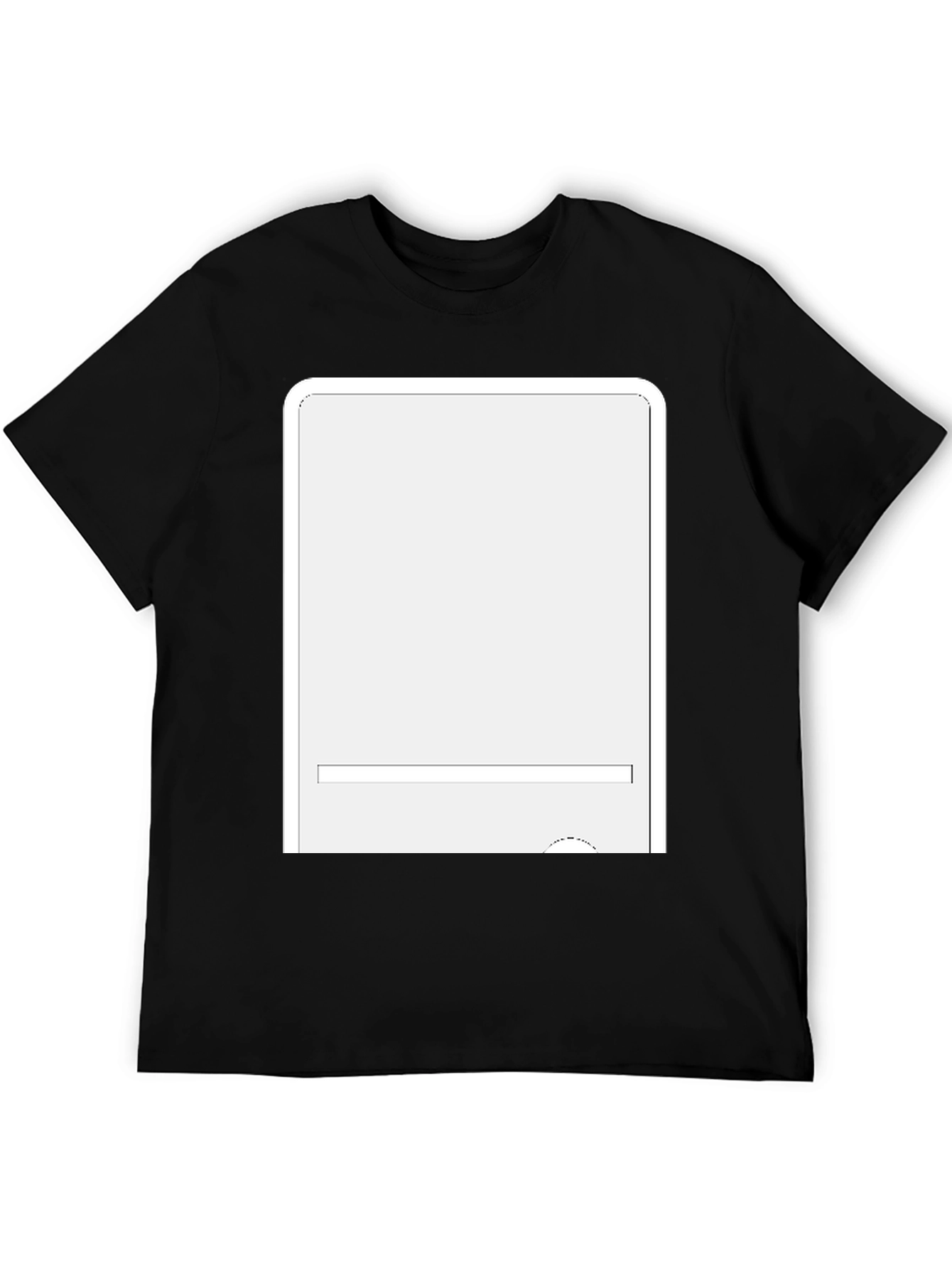 Classic Black T-Shirt with Customizable Panel