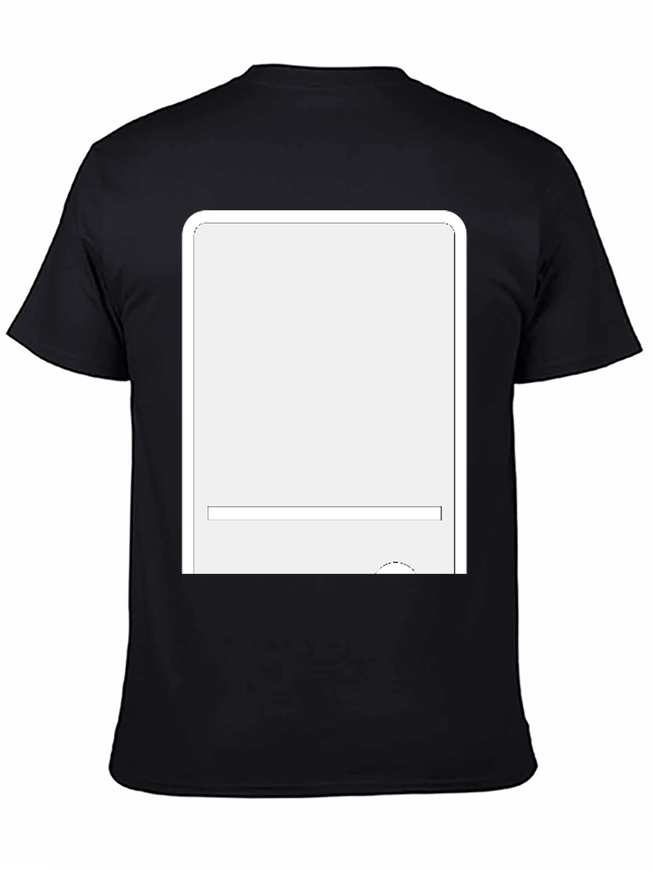 Classic Black T-Shirt with Customizable Panel