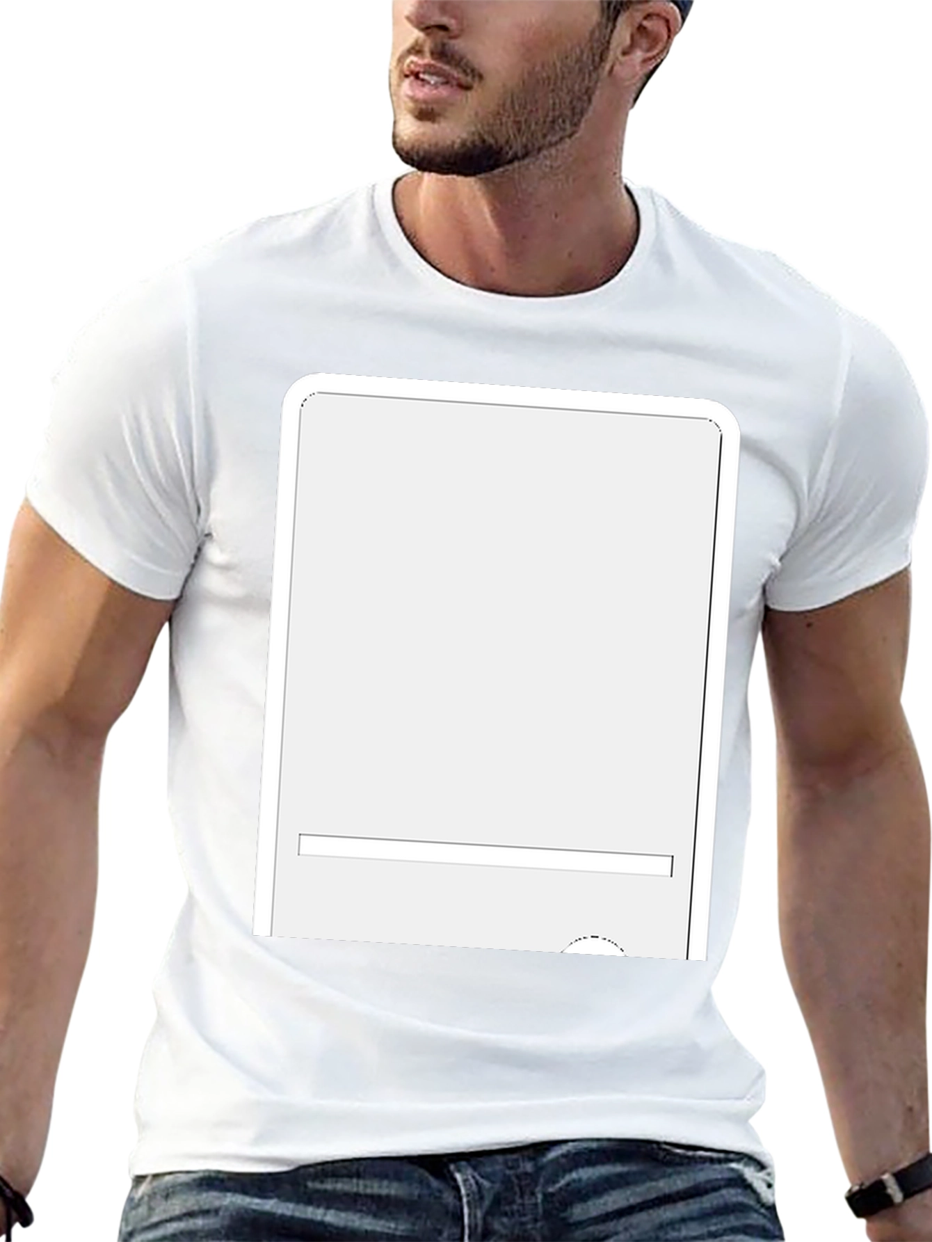 Classic Black T-Shirt with Customizable Panel