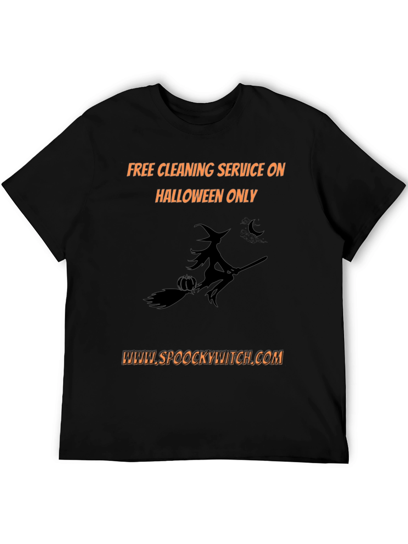 Spooky Witch Halloween Cleaning Service T-Shirt