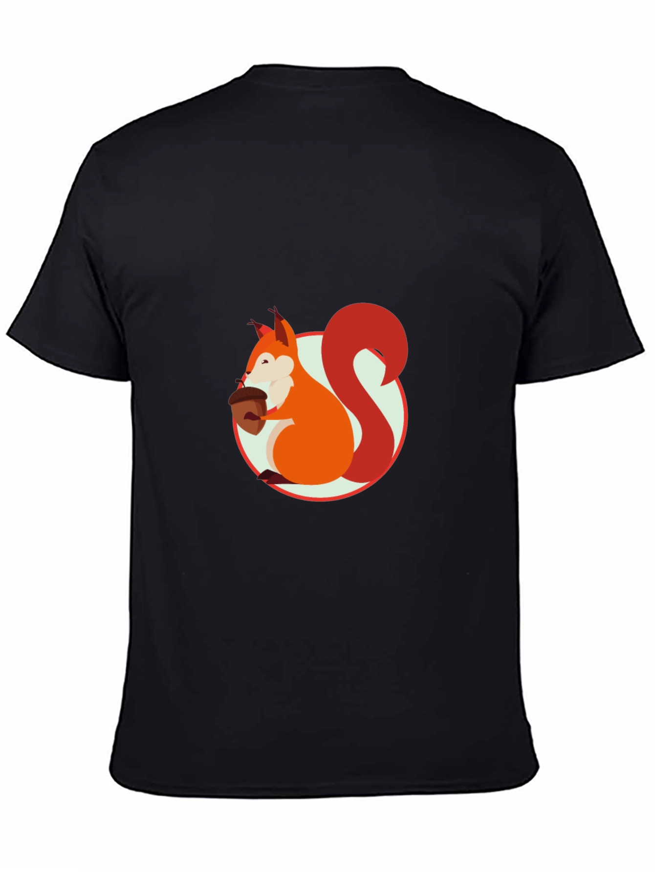 Squirrel Graphic Print Black T-Shirt