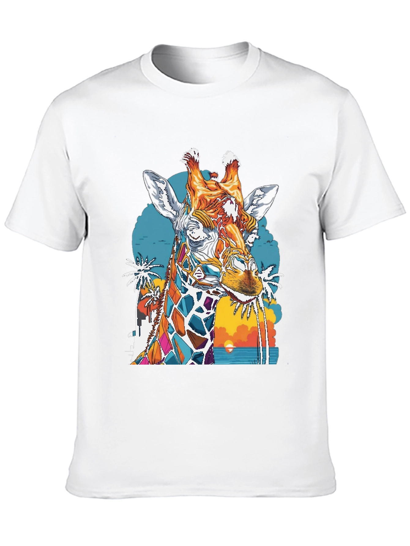 Giraffe Sunset Graphic Tee