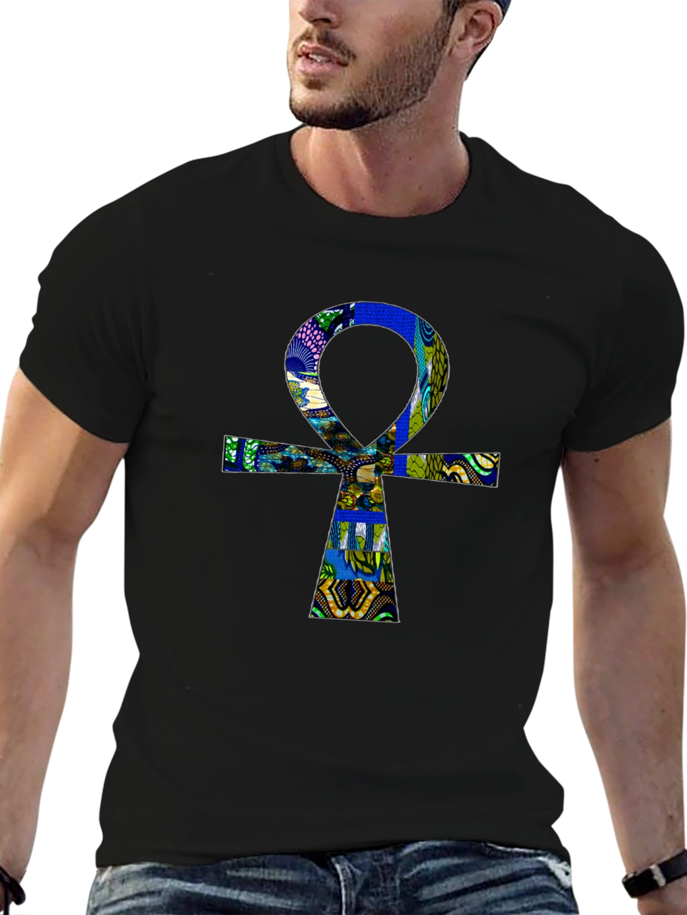 Ankh T-Shirt - Black Cotton Graphic Tee