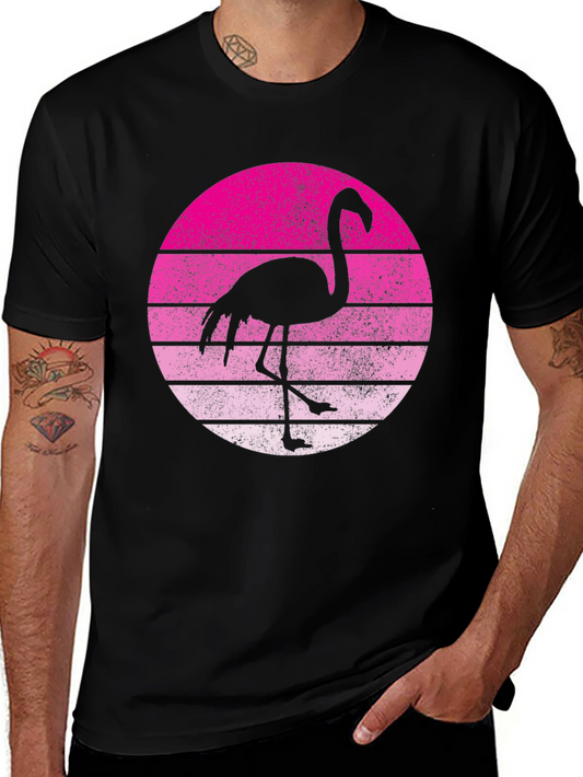 Retro Flamingo Graphic Tee - Stylish Summer T-Shirt