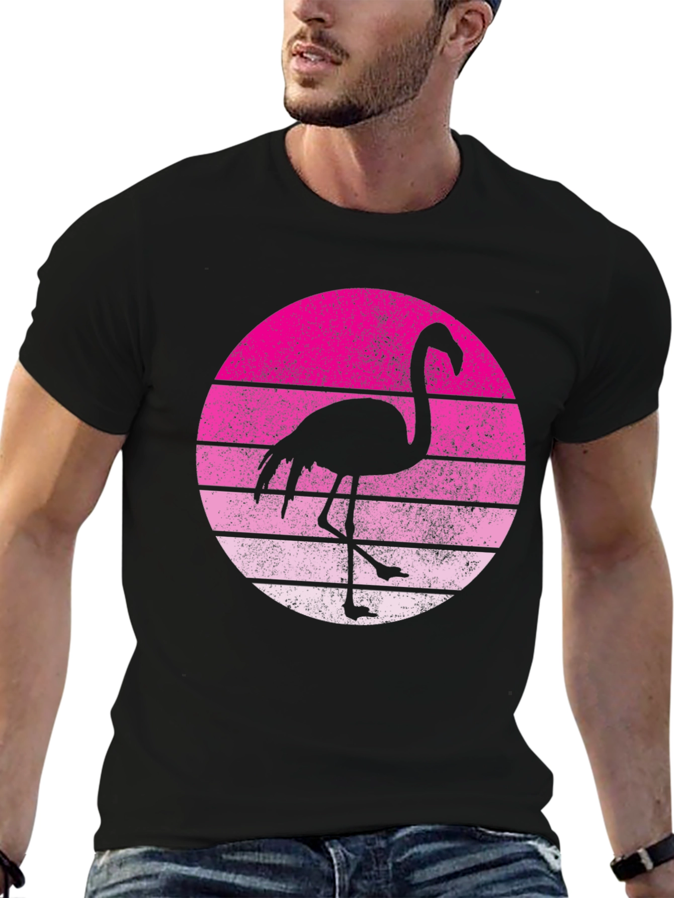Retro Flamingo Graphic Tee - Stylish Summer T-Shirt