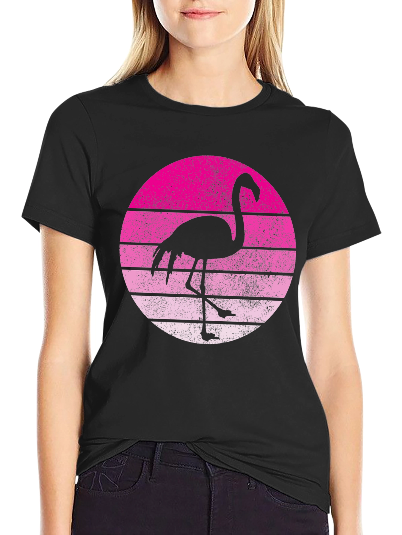 Retro Flamingo Graphic Tee - Stylish Summer T-Shirt