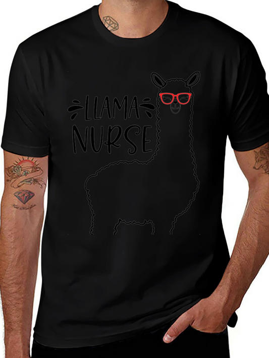 Llama Nurse T-Shirt - Funny Animal Graphic Tee