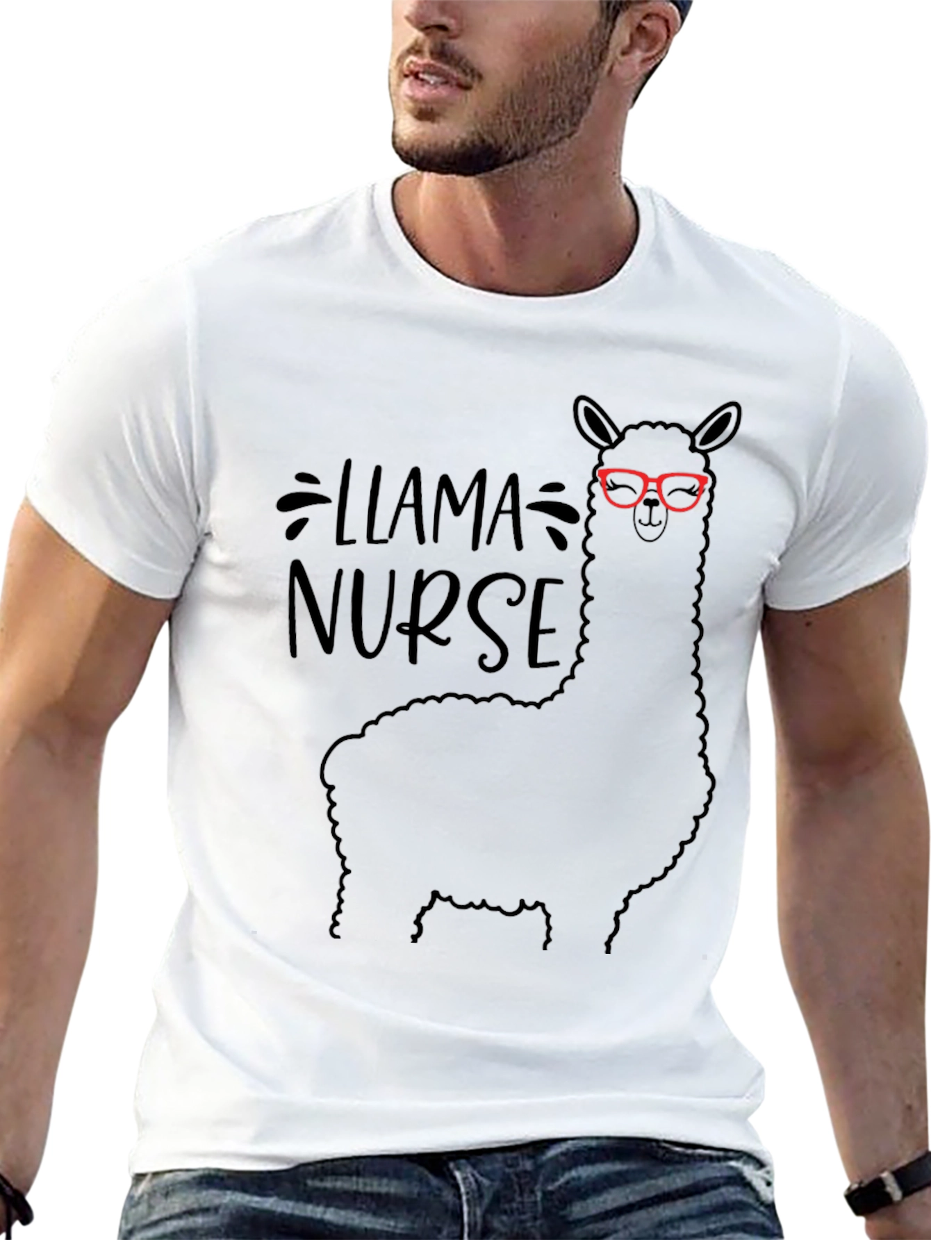 Llama Nurse T-Shirt - Funny Animal Graphic Tee