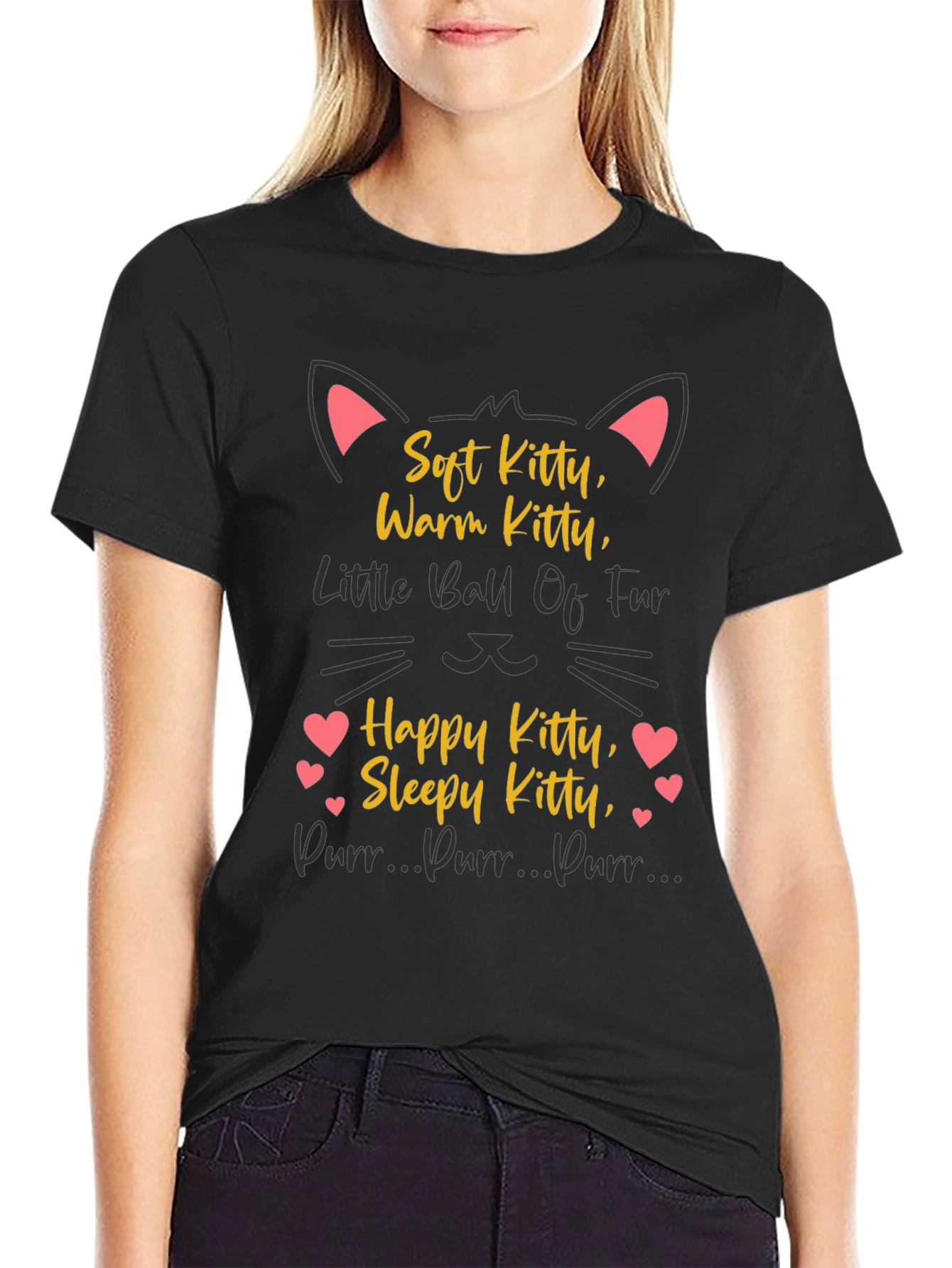 Soft Kitty T-Shirt - Warm Happy & Sleepy!