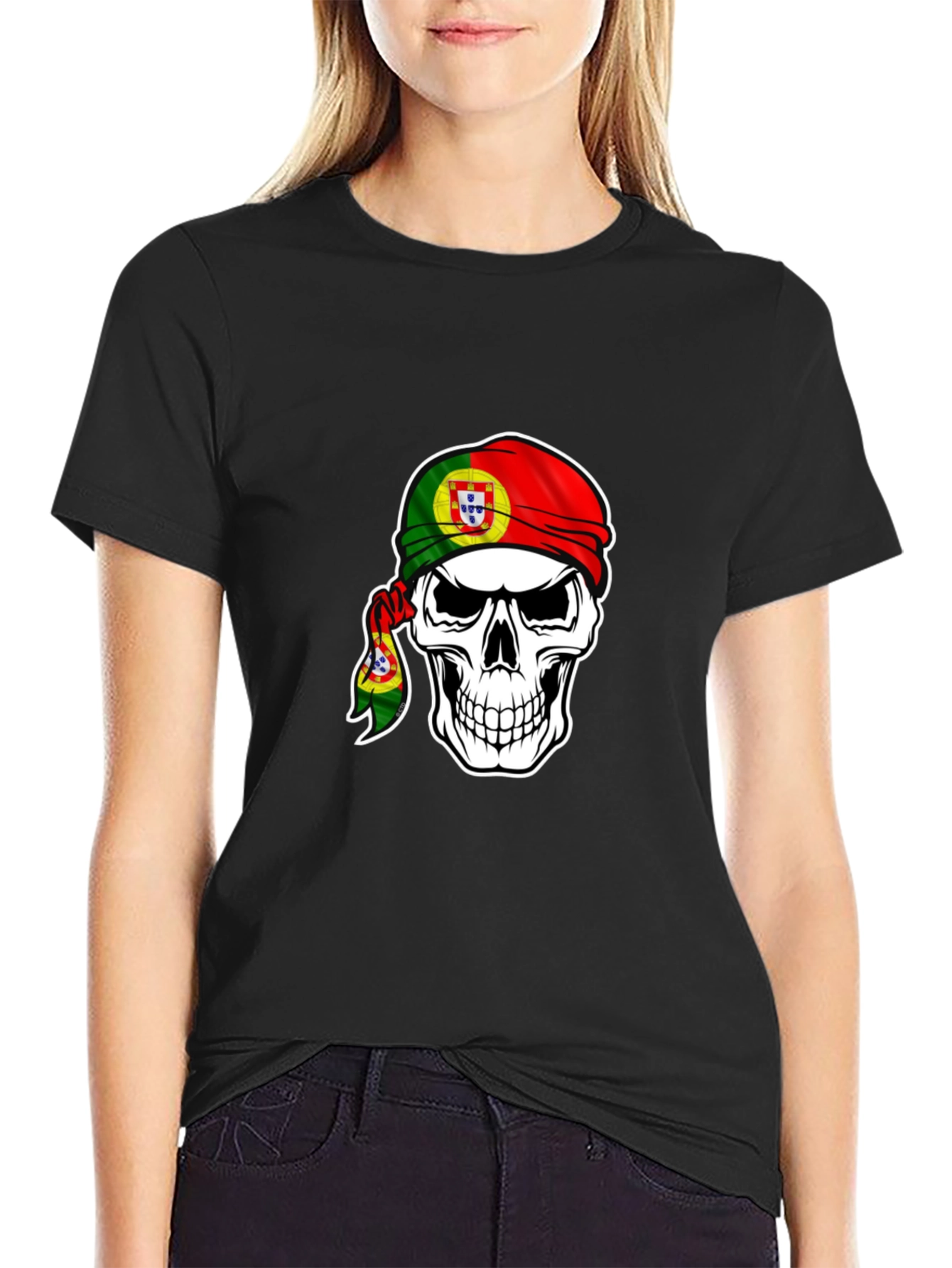 Portuguese Pride Skull T-Shirt - Black