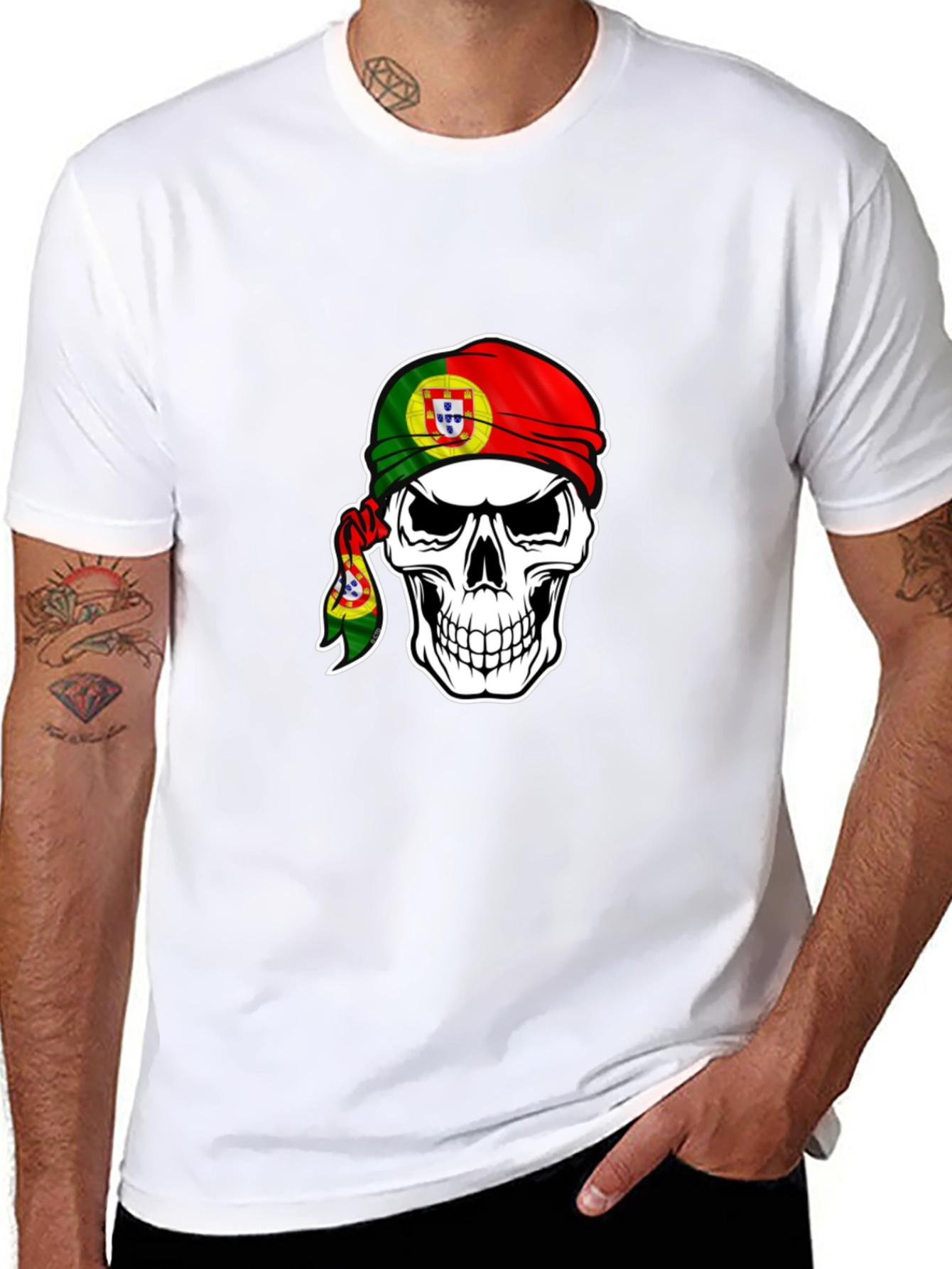 Portuguese Pride Skull T-Shirt - Black