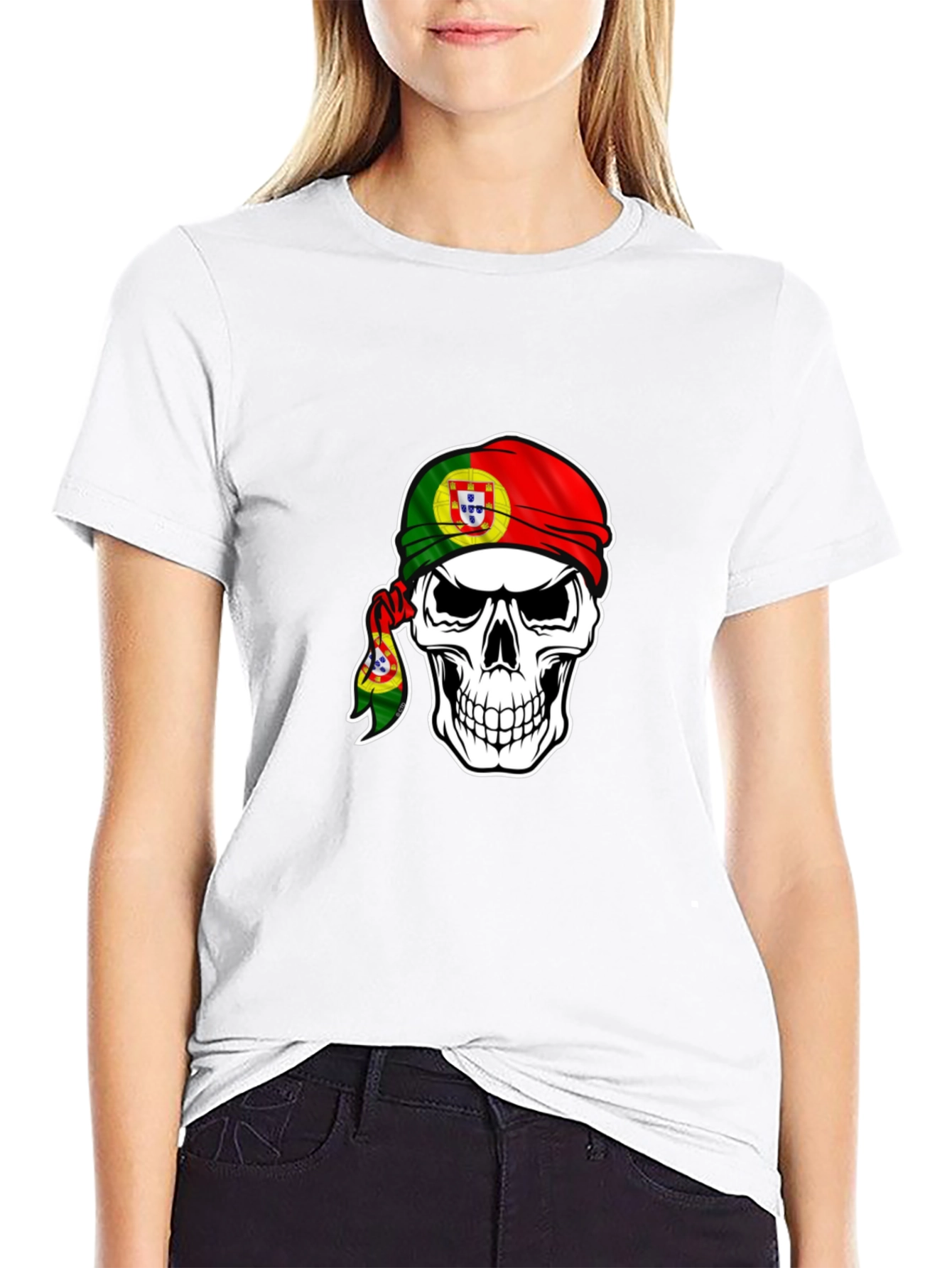 Portuguese Pride Skull T-Shirt - Black