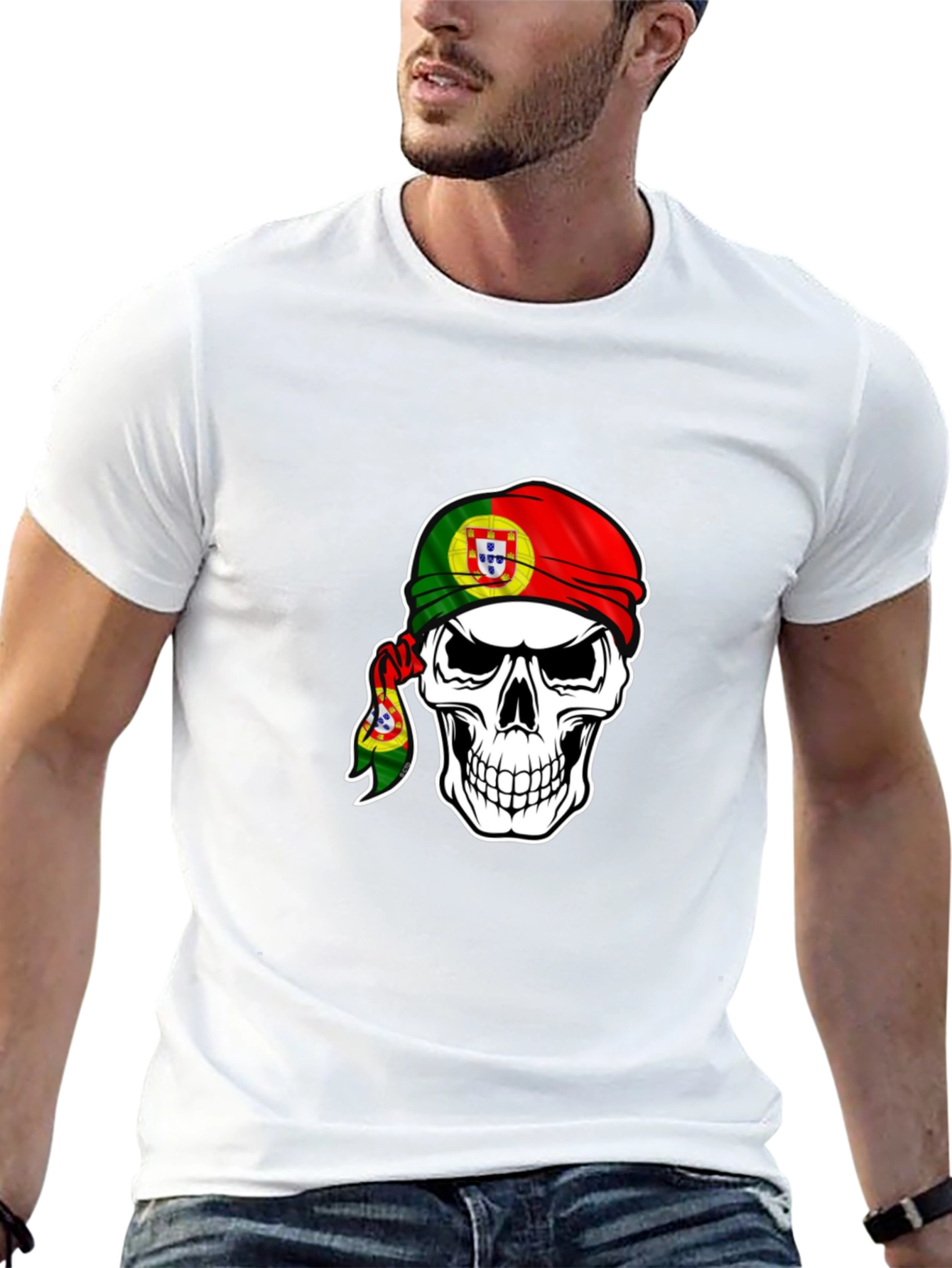 Portuguese Pride Skull T-Shirt - Black
