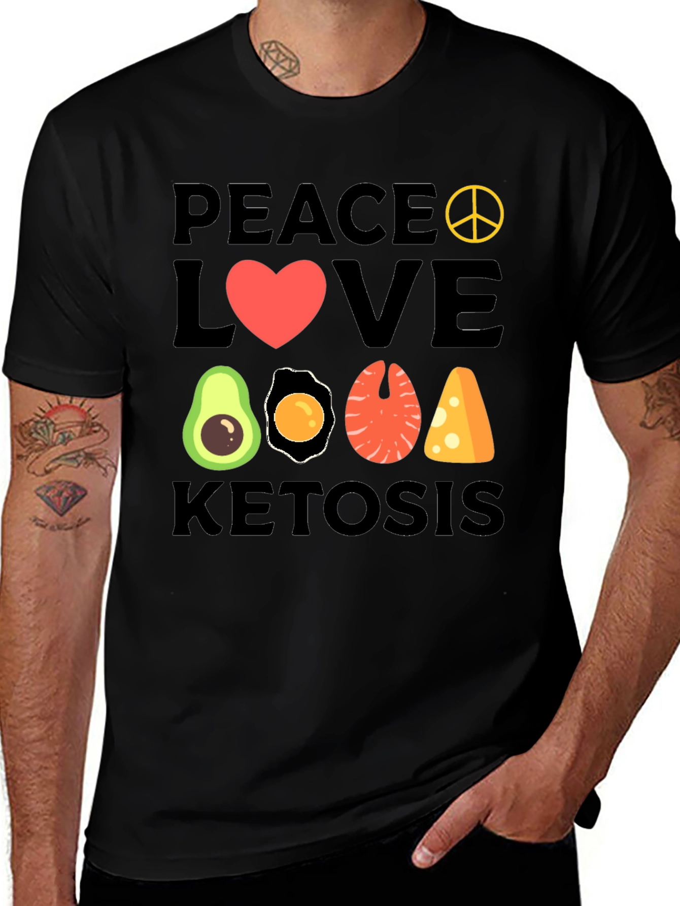 Peace Love Ketosis T-Shirt | Keto Diet Apparel