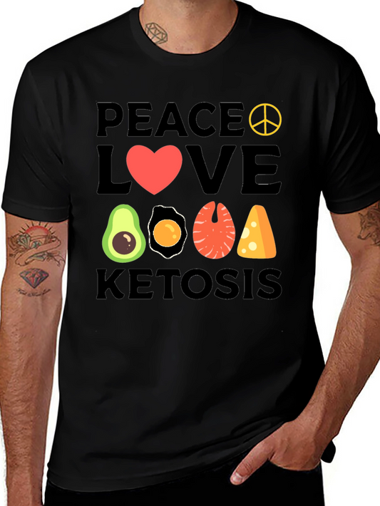 Peace Love Ketosis T-Shirt | Keto Diet Apparel