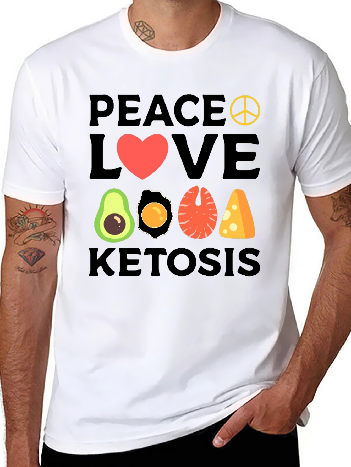 Peace Love Ketosis T-Shirt | Keto Diet Apparel