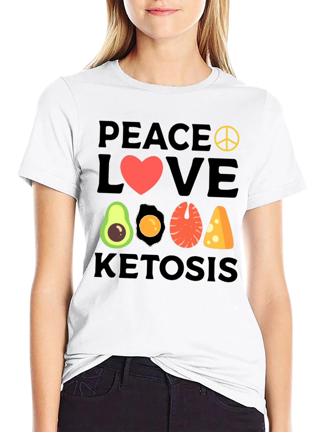 Peace Love Ketosis T-Shirt | Keto Diet Apparel