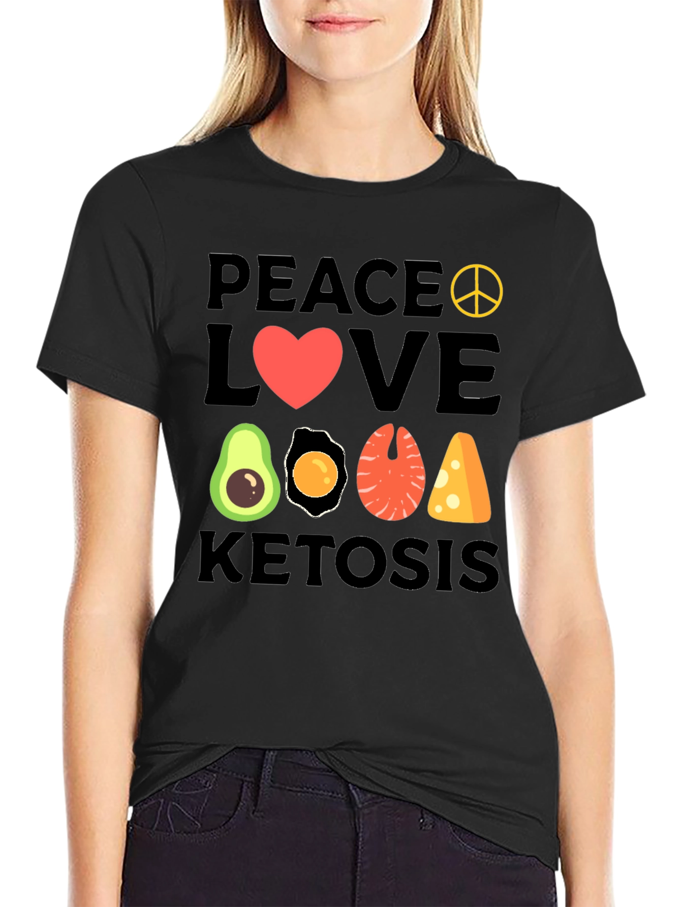 Peace Love Ketosis T-Shirt | Keto Diet Apparel
