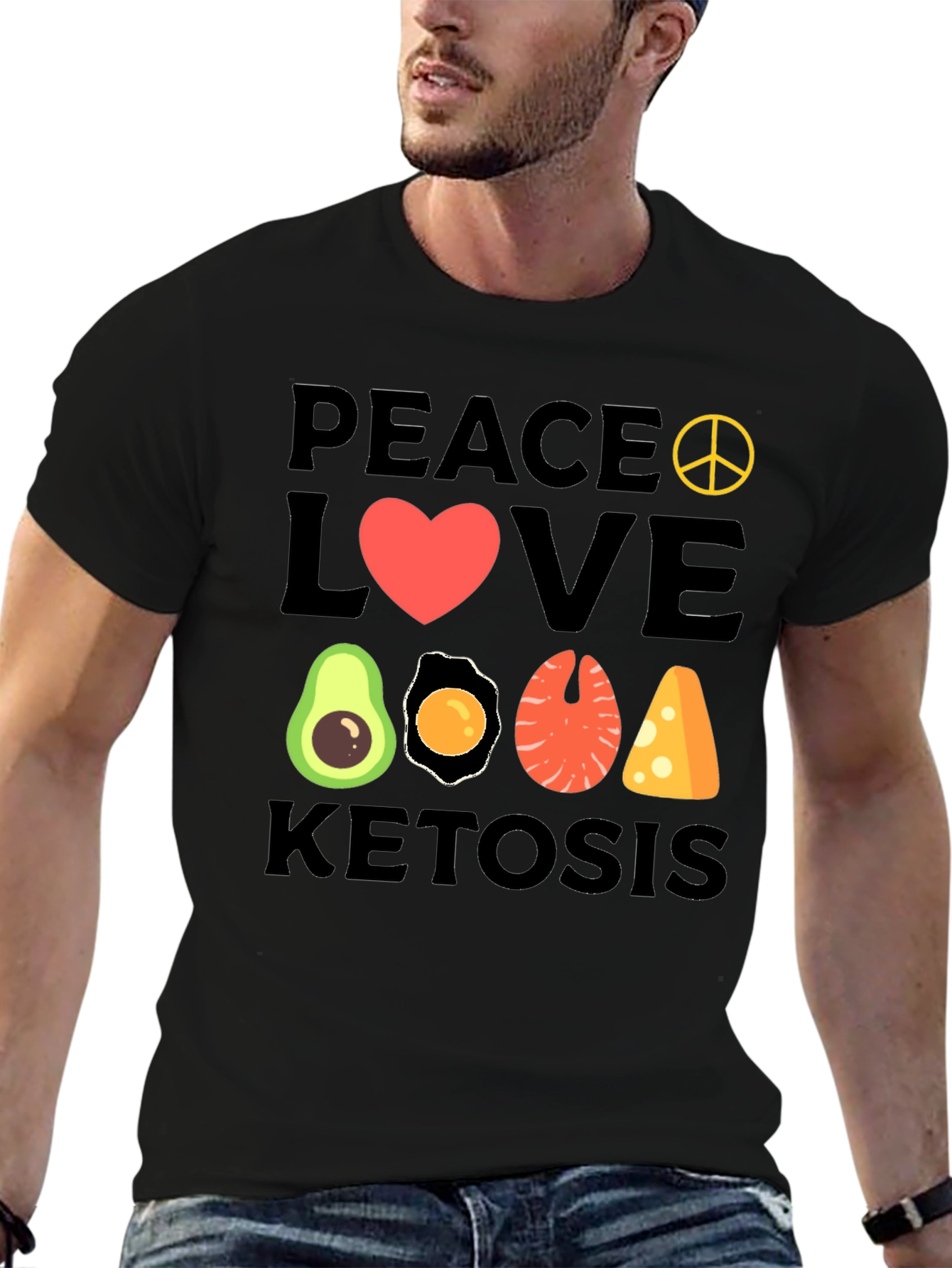 Peace Love Ketosis T-Shirt | Keto Diet Apparel