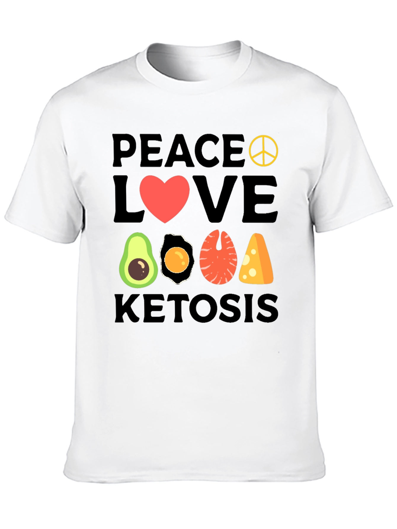 Peace Love Ketosis T-Shirt | Keto Diet Apparel