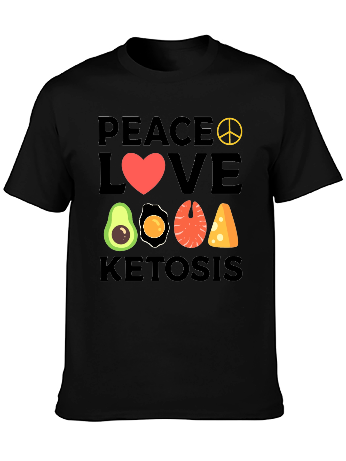 Peace Love Ketosis T-Shirt | Keto Diet Apparel