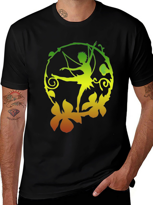 Fantasy Fairy Graphic Black T-Shirt