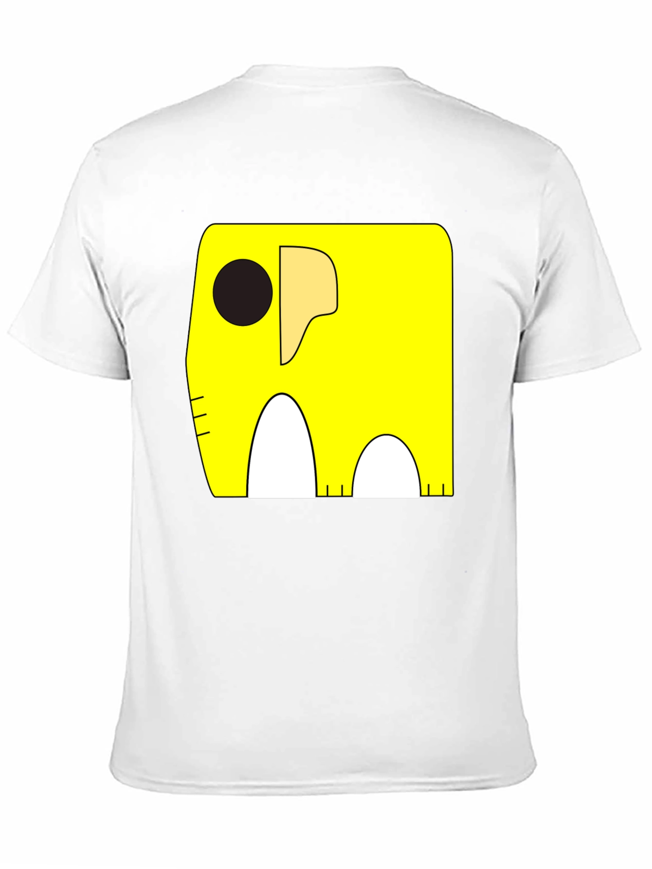 Cartoon Elephant Graphic Tee - Black Cotton Casual Shirt