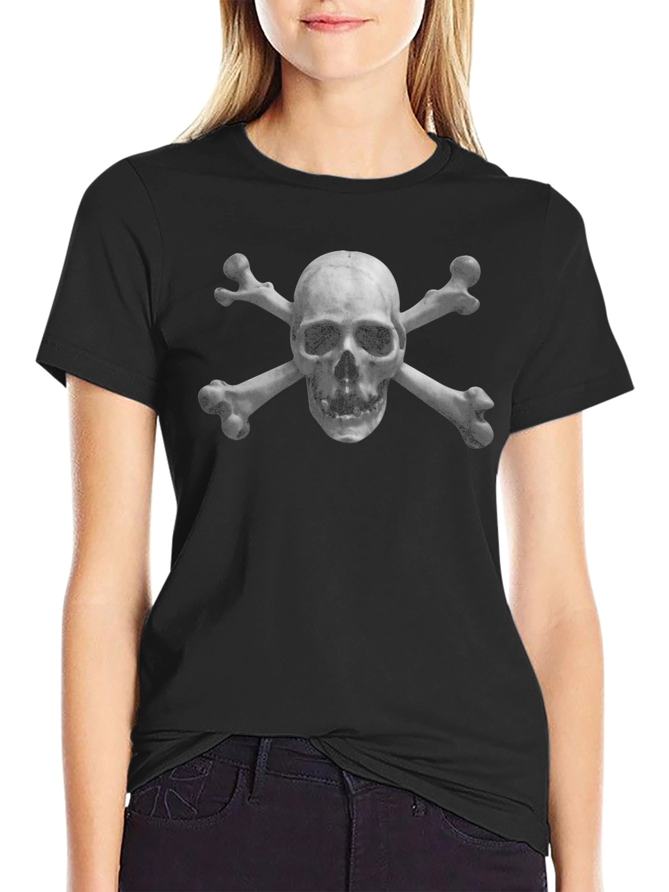 Skull & Crossbones Graphic Tee - Black