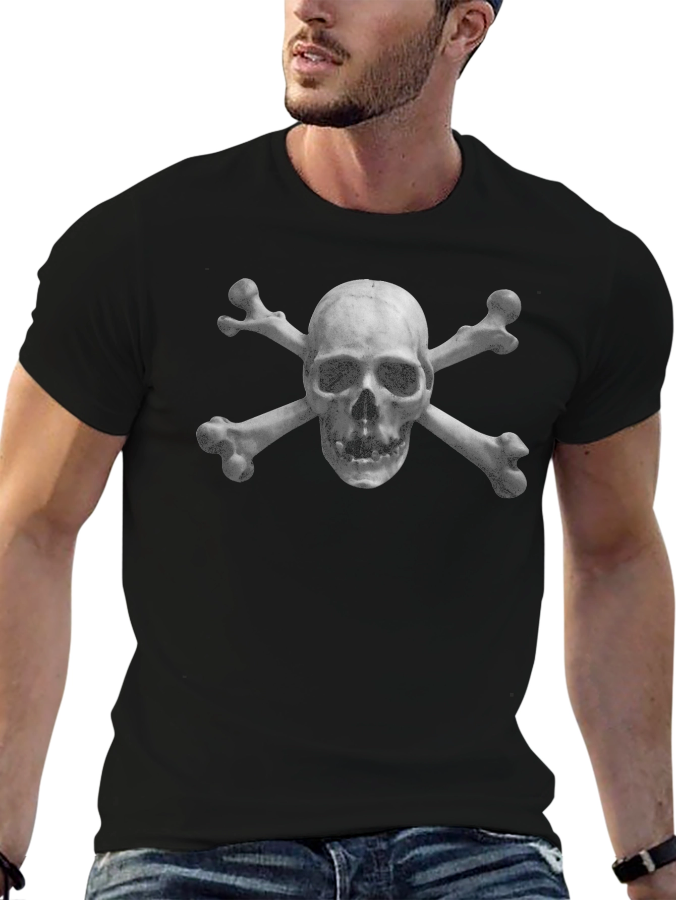 Skull & Crossbones Graphic Tee - Black