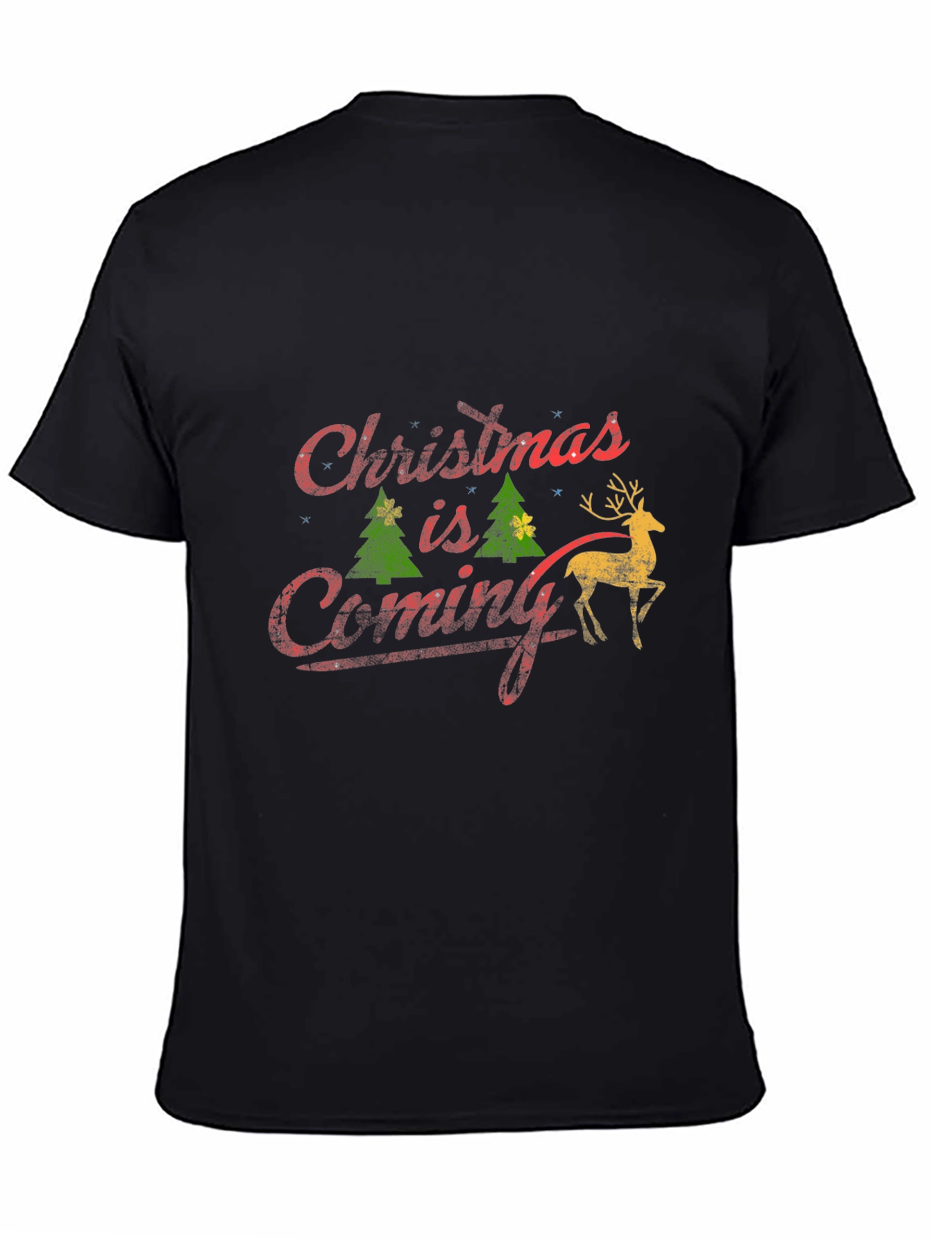Christmas is Coming Black T-Shirt