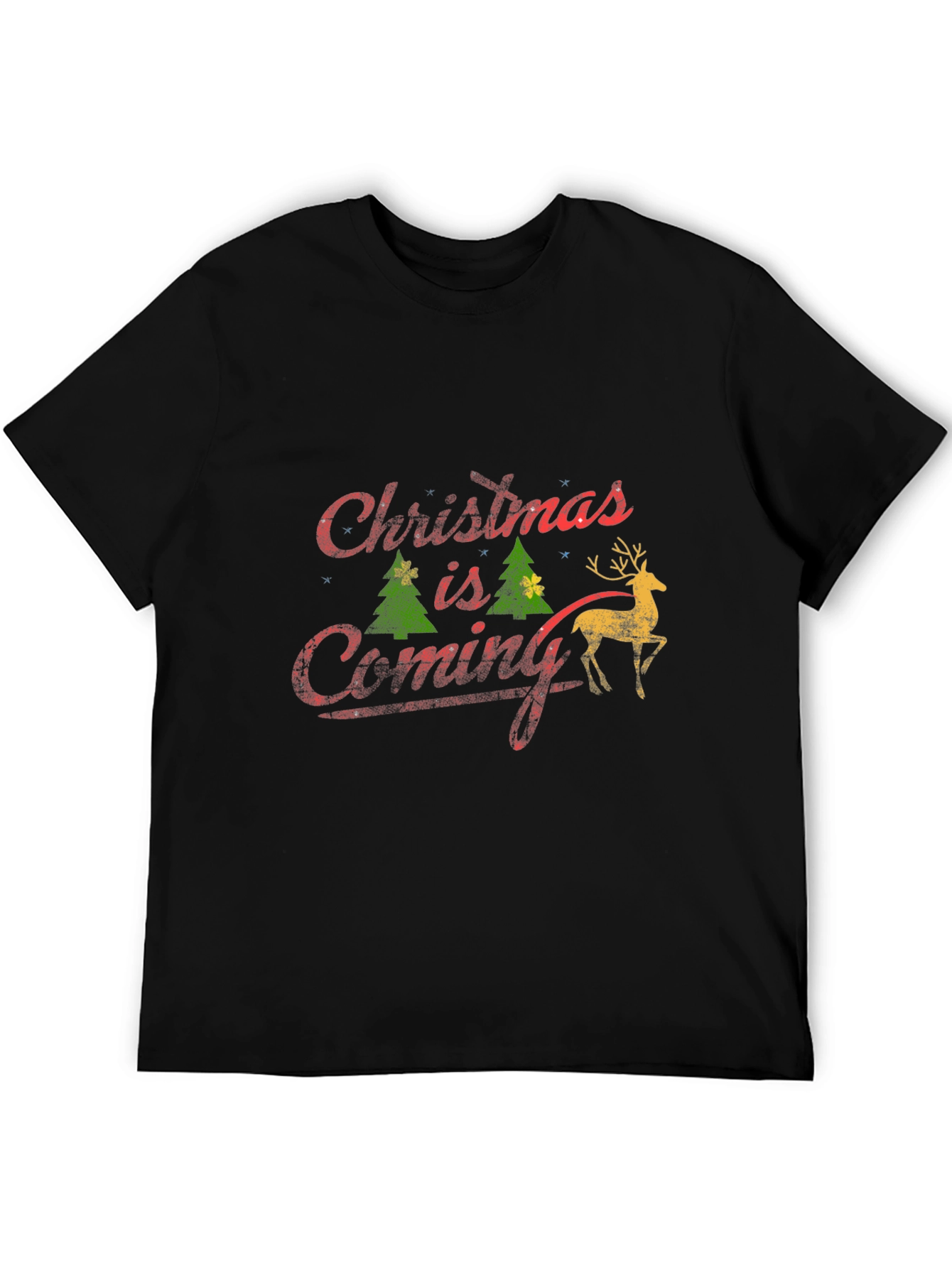 Christmas is Coming Black T-Shirt