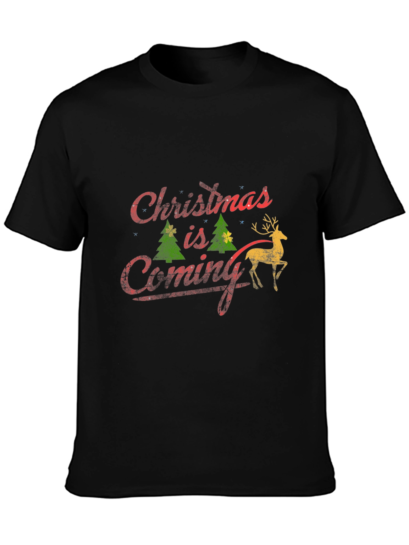 Christmas is Coming Black T-Shirt