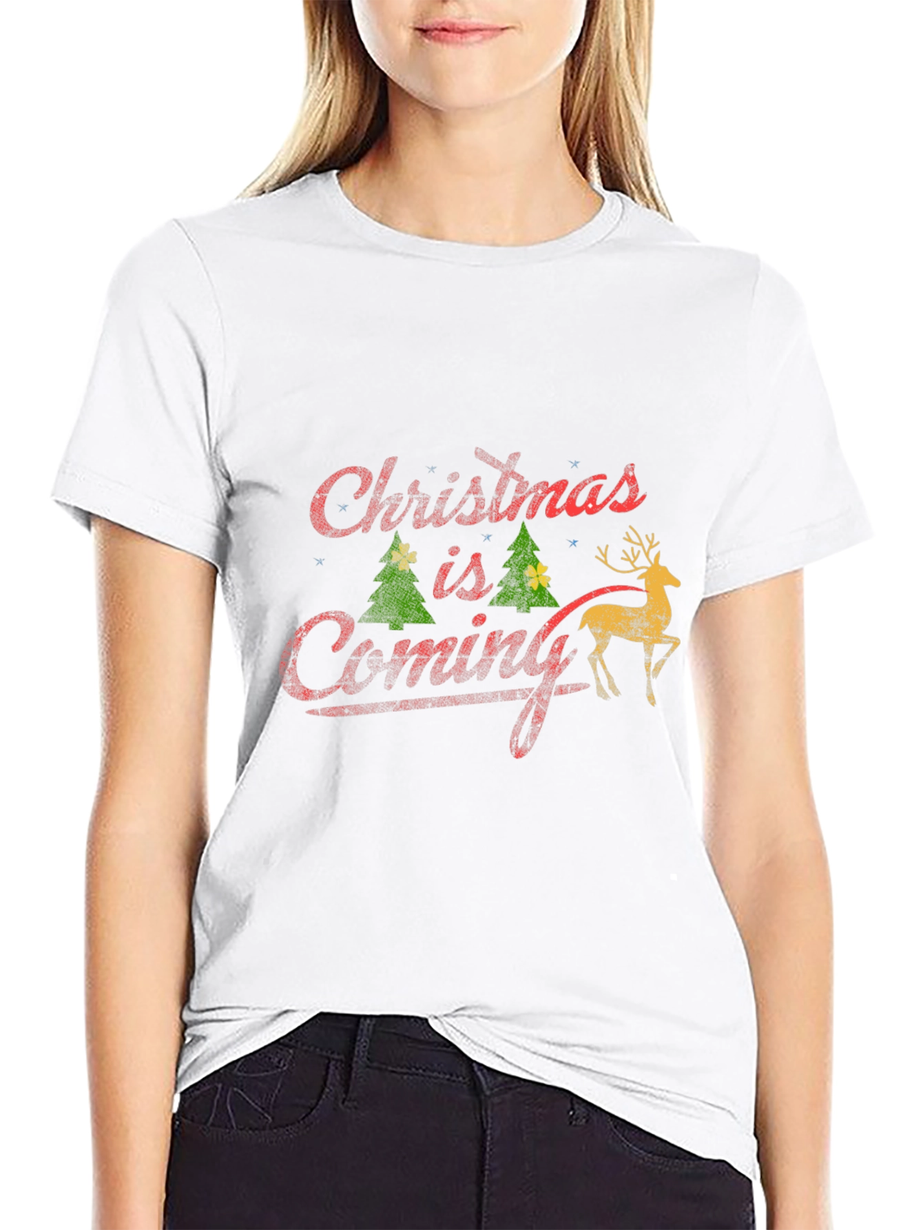 Christmas is Coming Black T-Shirt