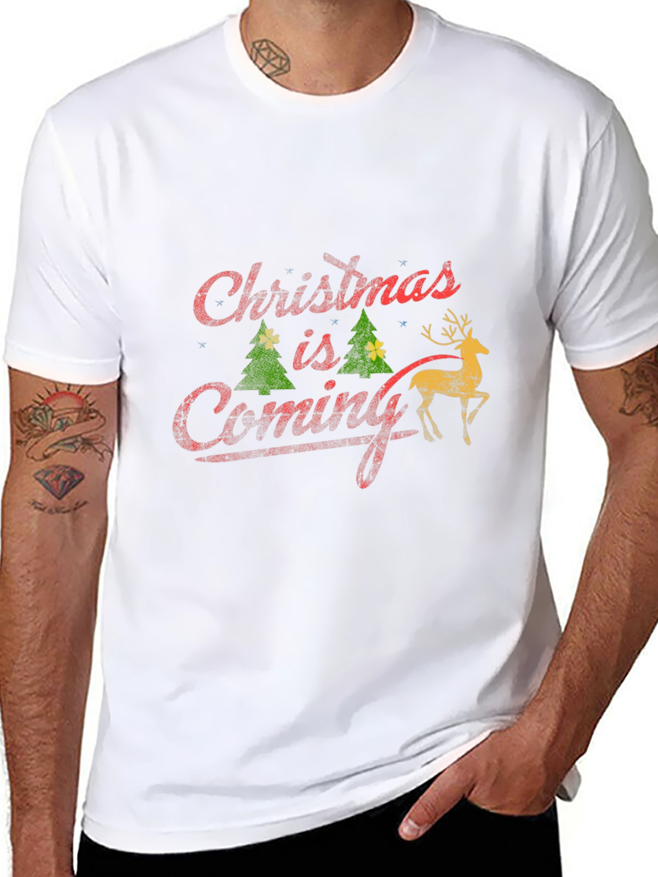 Christmas is Coming Black T-Shirt