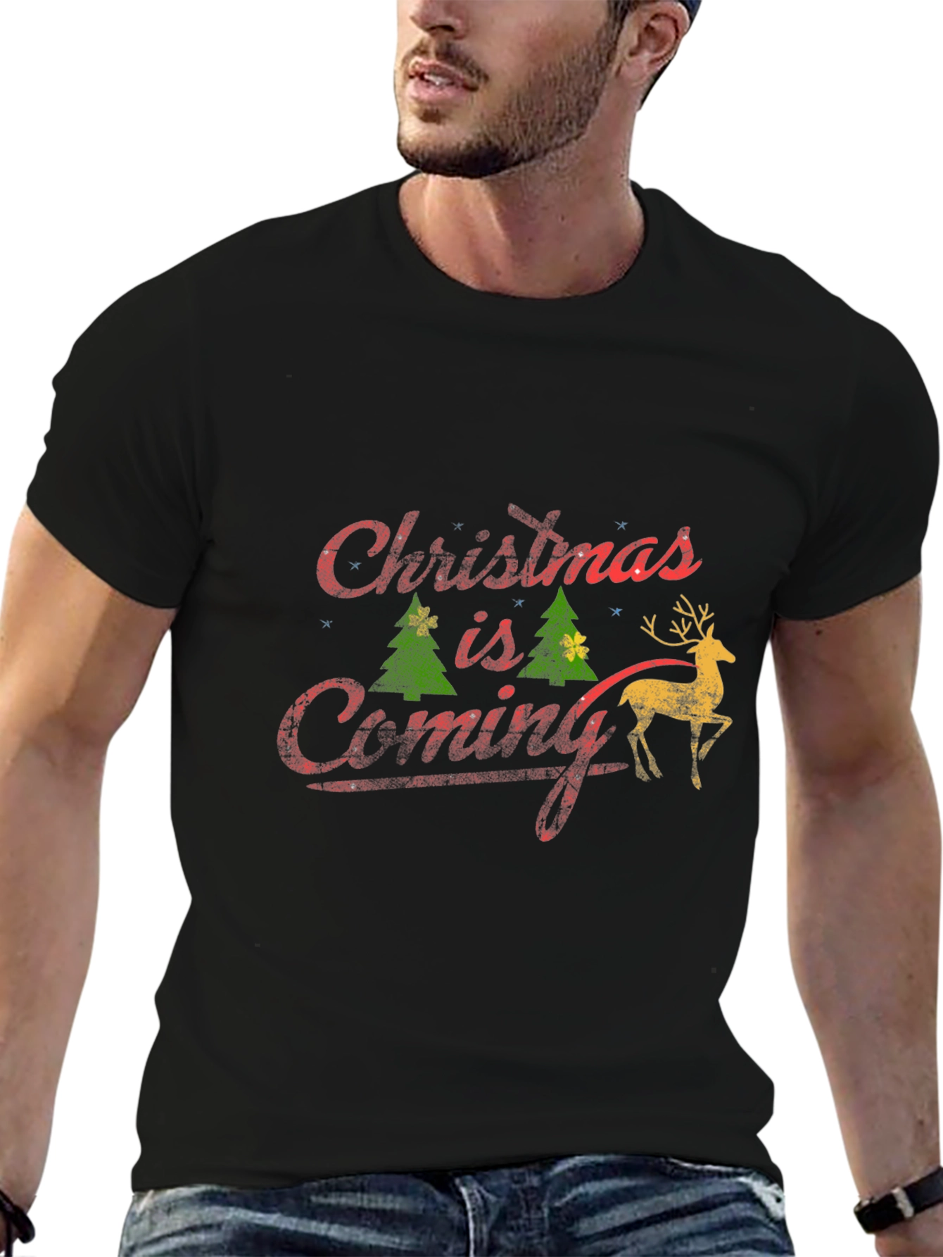 Christmas is Coming Black T-Shirt