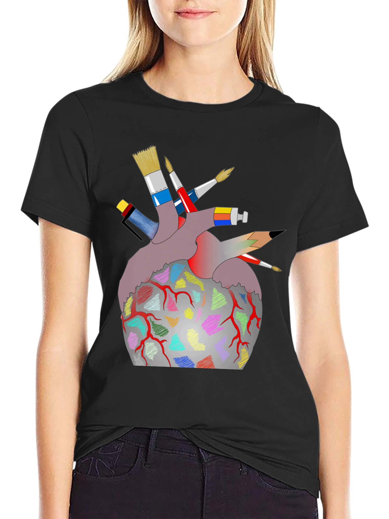 Artist Heart T-Shirt - Creative Graphic Tee