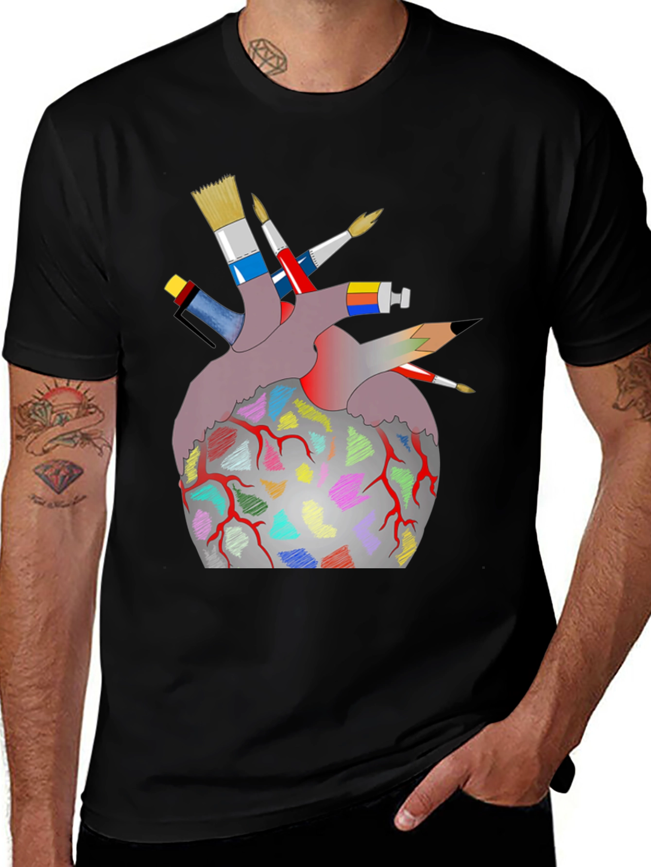 Artist Heart T-Shirt - Creative Graphic Tee