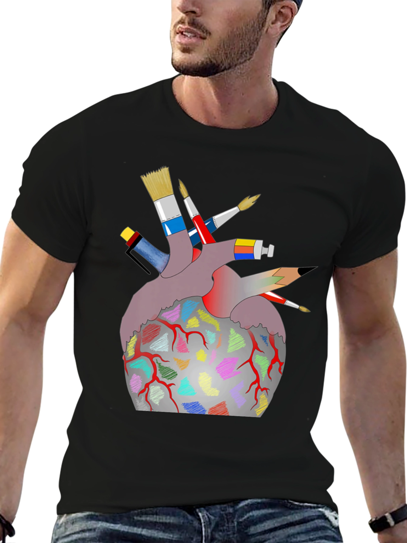 Artist Heart T-Shirt - Creative Graphic Tee