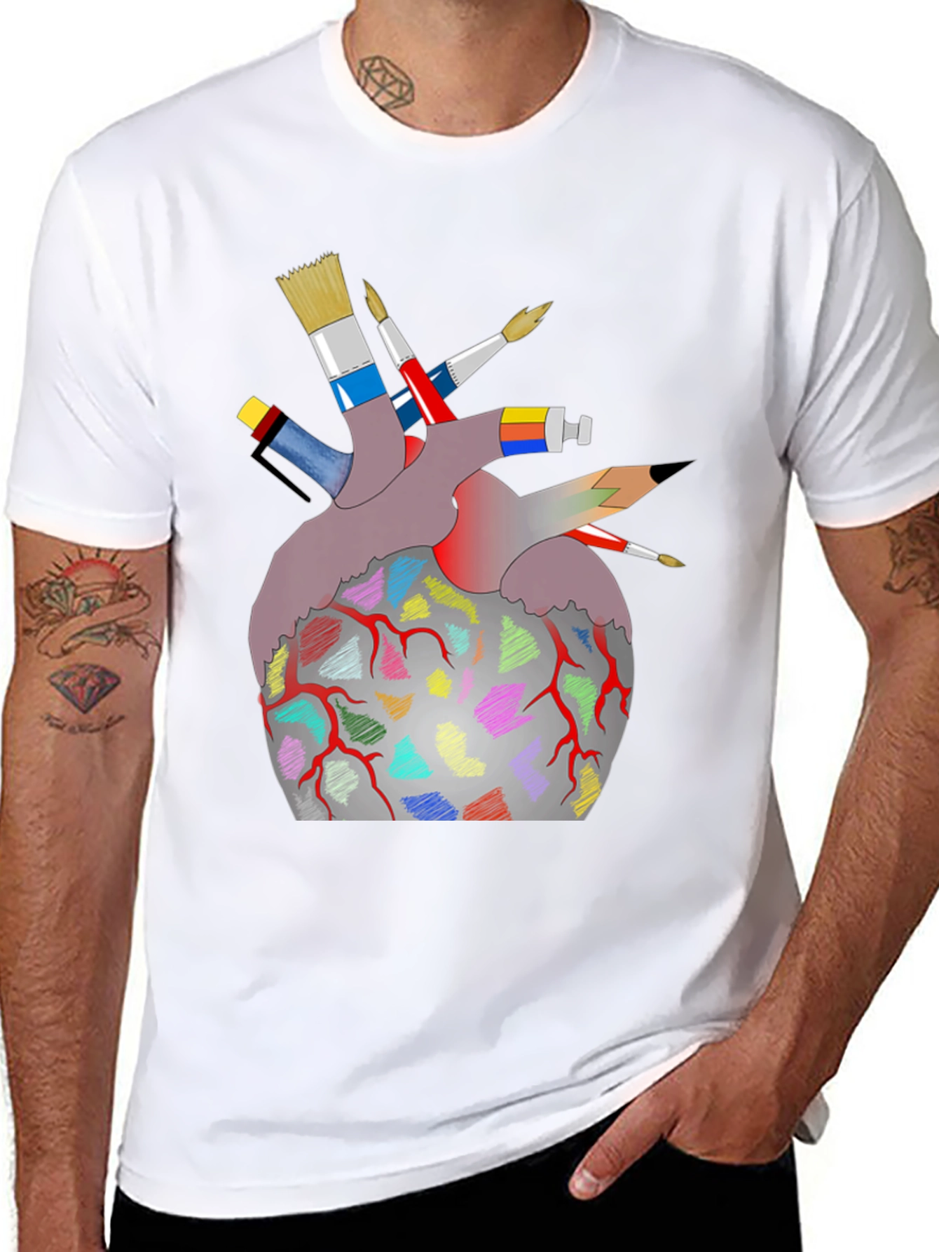 Artist Heart T-Shirt - Creative Graphic Tee
