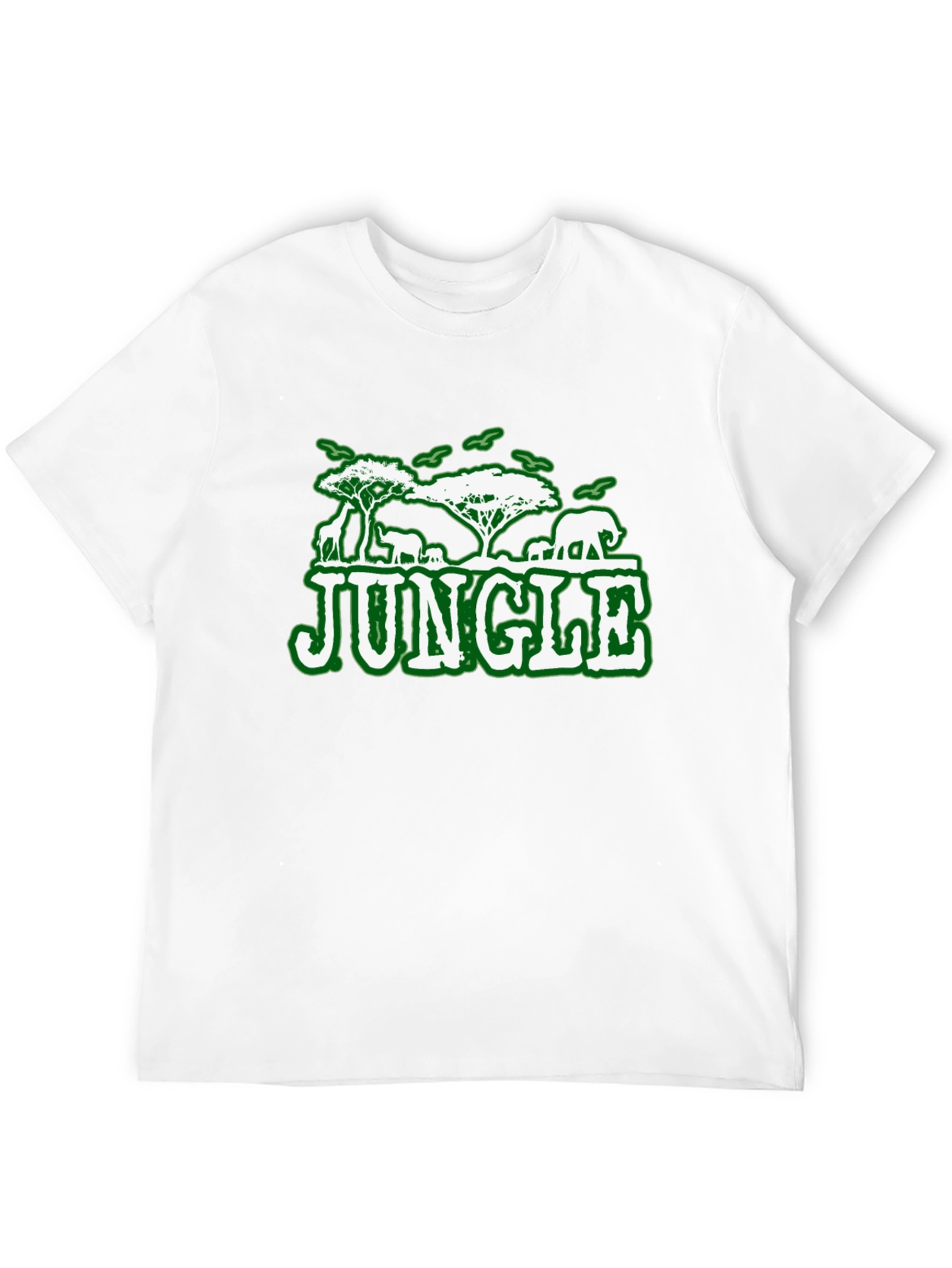 Jungle Animal Graphic Print Black T-Shirt